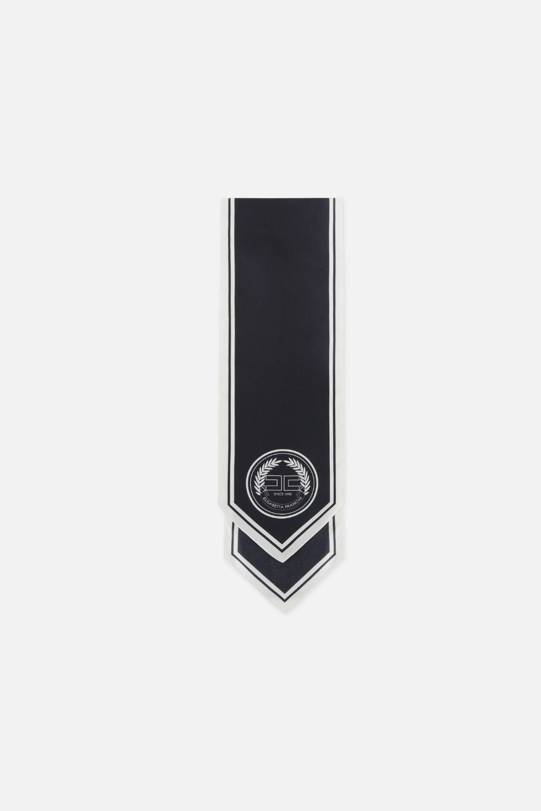 Elisabetta Franchi Foulard Rettangolare In Seta con Stampa Logo FO04F66E2 NERO/BURRO