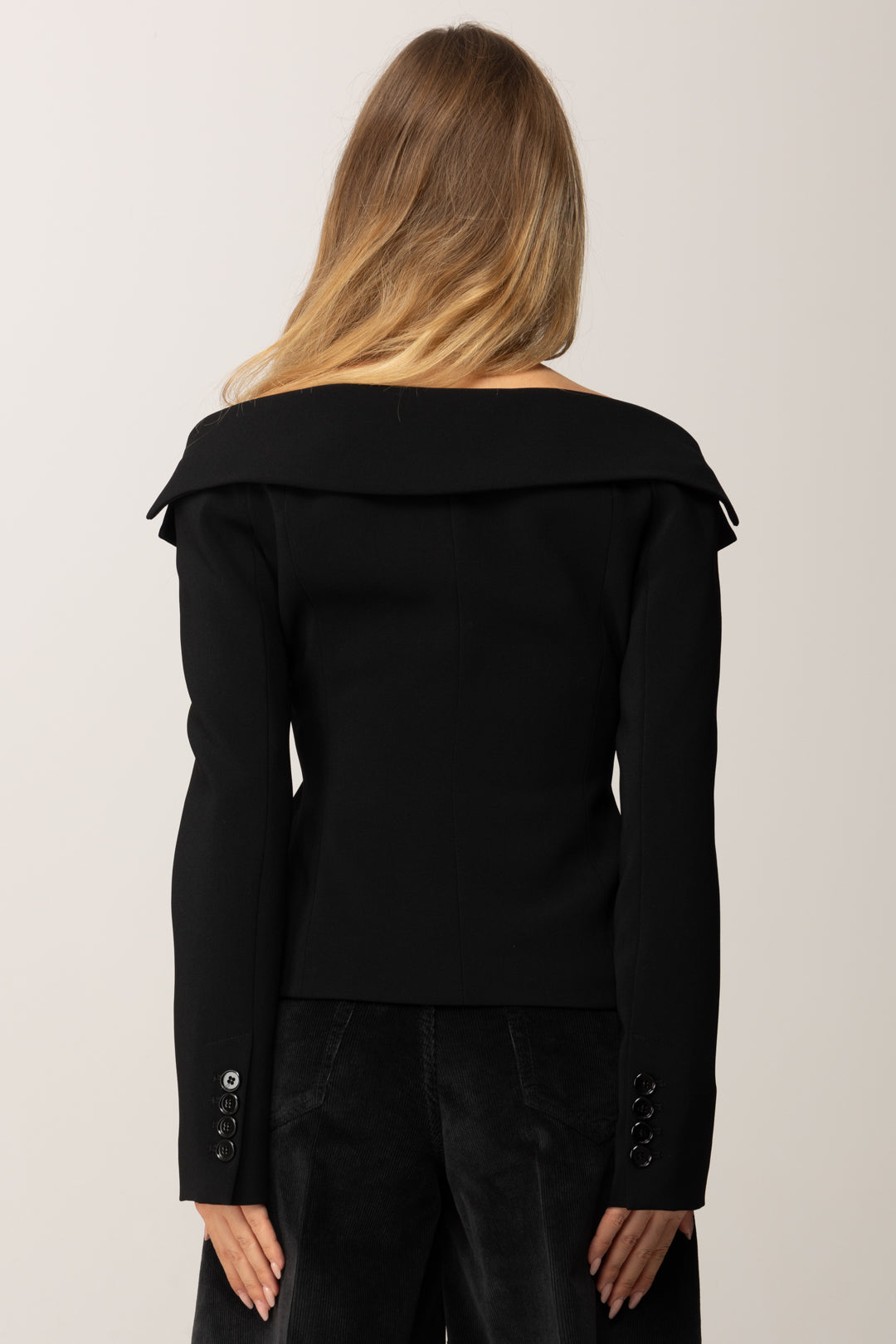 Pinko Giacca Aderente Off Shoulder NERO LIMOUSINE