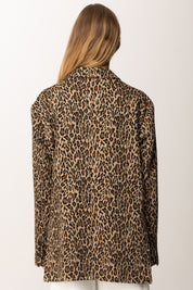 Pinko Giacca Animalier Oversize 104154 A2T9 MULT.BEIGE/NERO