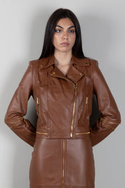 Elisabetta Franchi Giacca Biker In Pelle con Zip GD01Z66E2 SIGARO