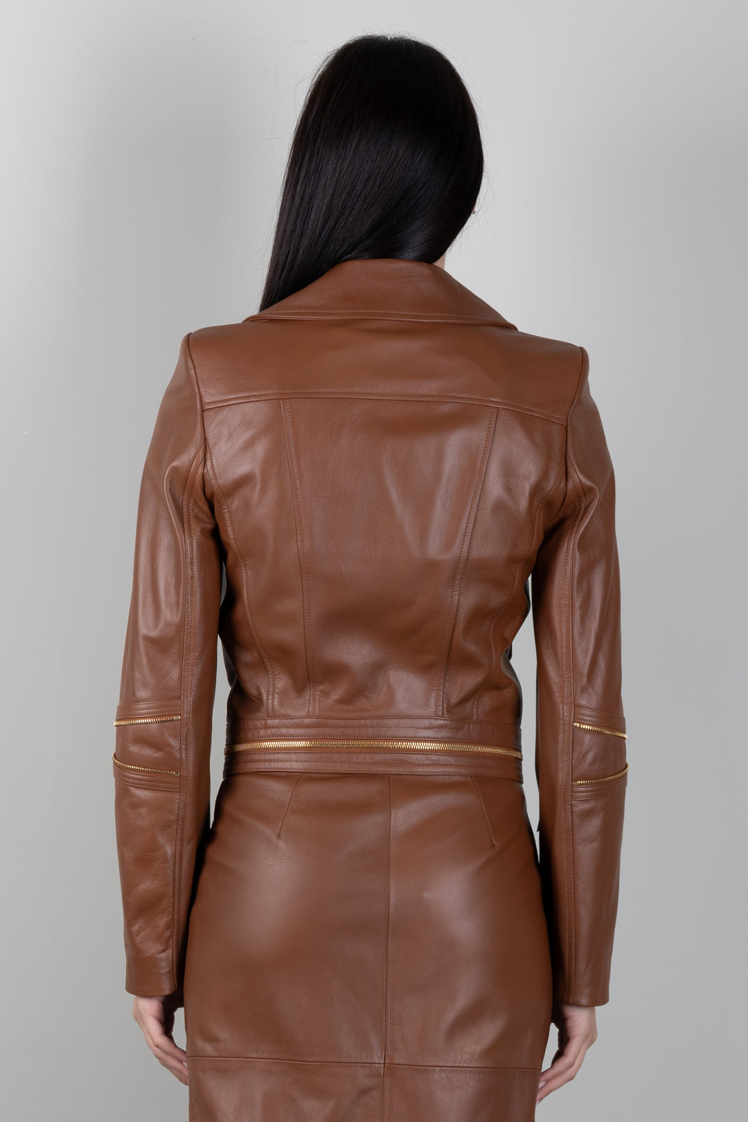 Elisabetta Franchi Giacca Biker In Pelle con Zip GD01Z66E2 SIGARO