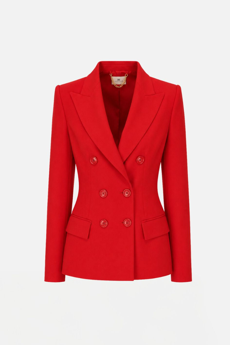 Elisabetta Franchi Giacca Blazer Doppiopetto In Crêpe GI25766E2 RED PASSION
