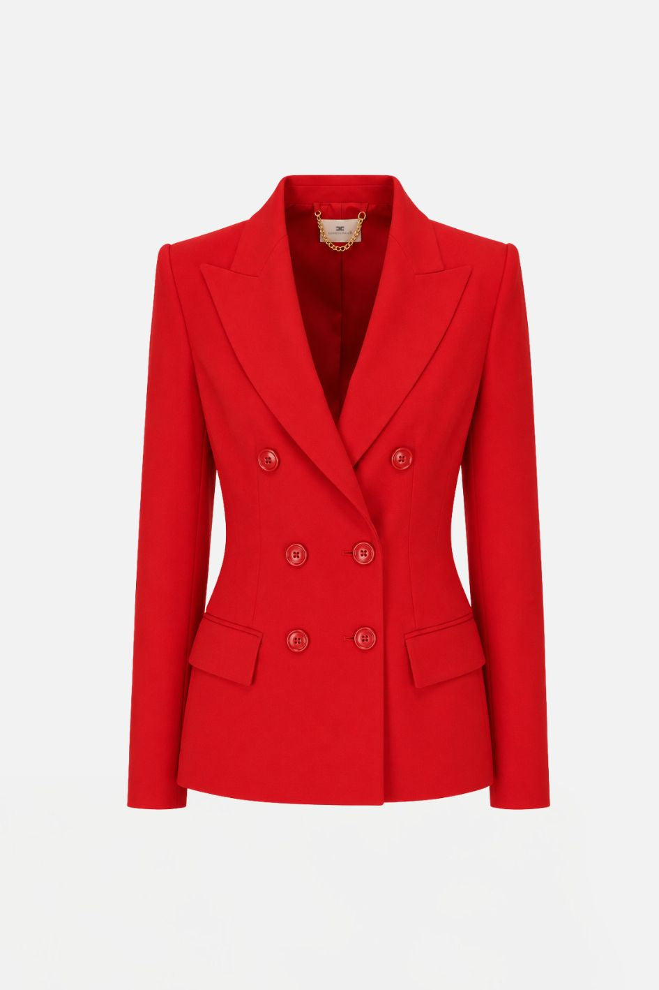 Elisabetta Franchi Giacca Blazer Doppiopetto In Crêpe GI25766E2 RED PASSION