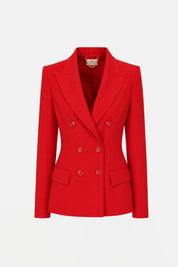Elisabetta Franchi Giacca Blazer Doppiopetto In Crêpe GI25766E2 RED PASSION