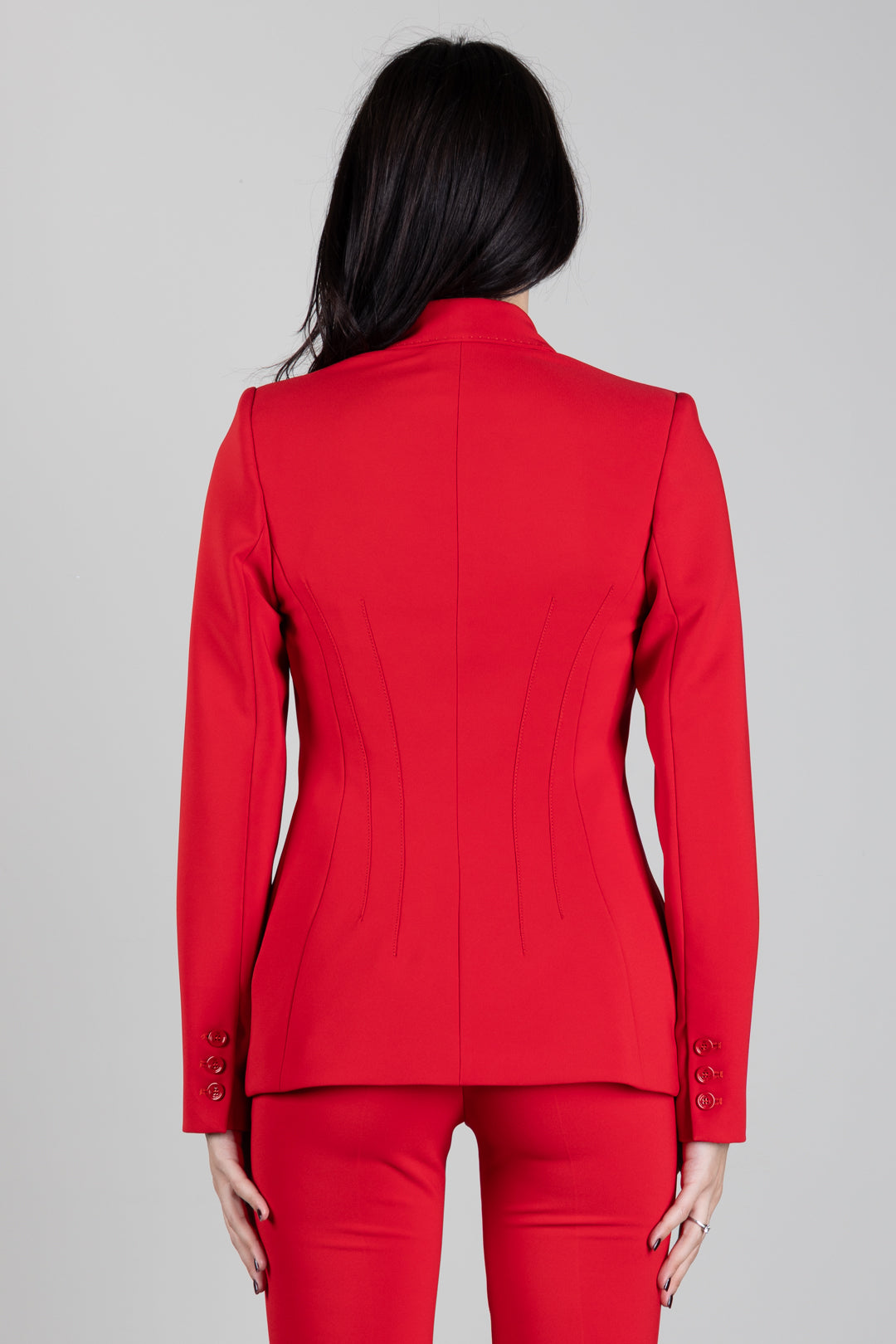 Elisabetta Franchi Giacca Blazer Doppiopetto In Crêpe GI25766E2 RED PASSION