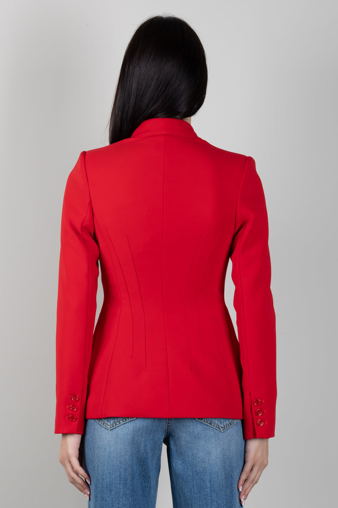 Elisabetta Franchi Giacca Blazer Doppiopetto In Crêpe GI25766E2 RED PASSION