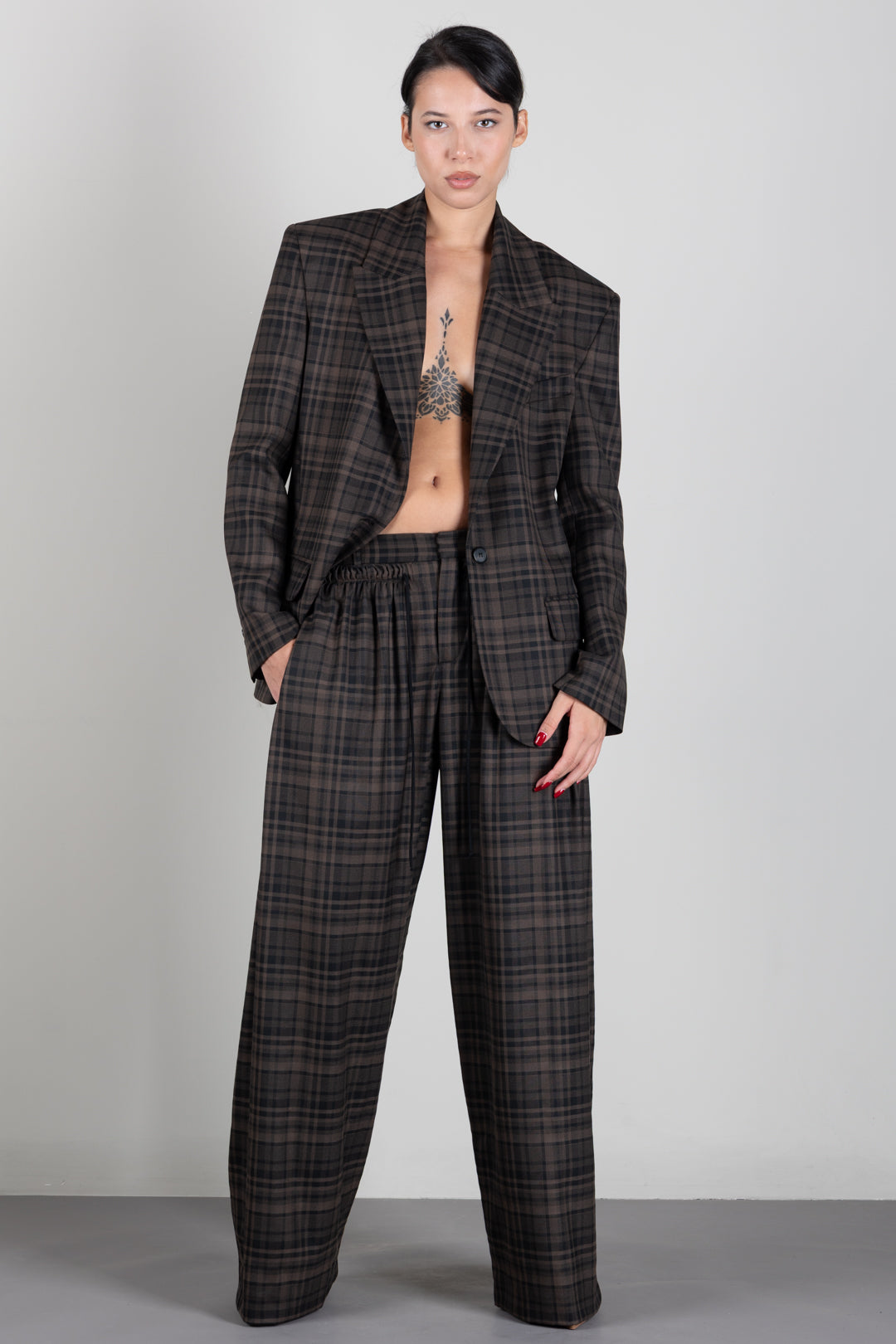 Aniye By Giacca Blazer Over Noa a Quadri 181123 MOKA CHECK :AI26