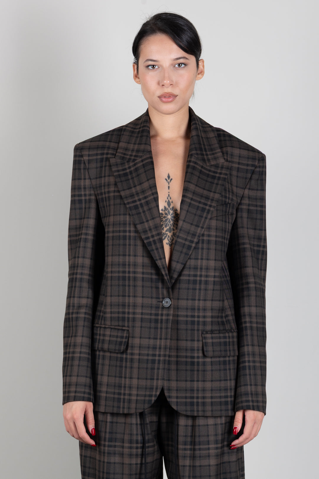 Aniye By Giacca Blazer Over Noa a Quadri 181123 MOKA CHECK :AI26