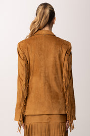 Twin-set Giacca Blazer Scamosciata con Frange 261AP2331 RUBBER