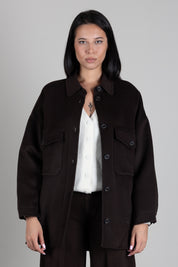 Vicolo Giacca Camicia In Misto Lana TAC0029 FONDENTE