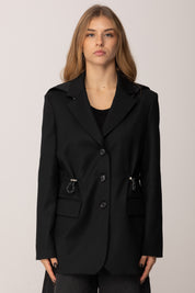 Pinko Giacca con Cappuccio e Coulisse NERO LIMOUSINE