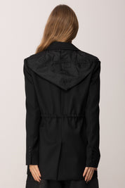 Pinko Giacca con Cappuccio e Coulisse NERO LIMOUSINE