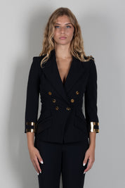 Elisabetta Franchi Giacca con Logo Gioiello GI26866E2 NERO