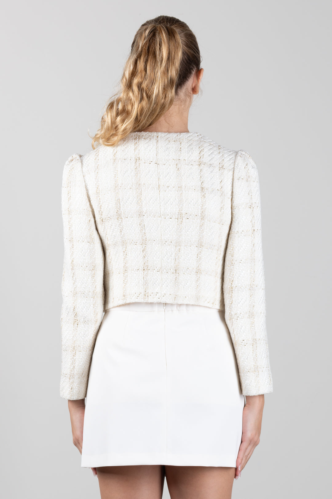 Elisabetta Franchi Bambina Giacca Corta In Bouclé con Dettagli Logo EFGC0850TV163.0015