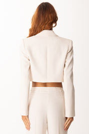 Patrizia Pepe Giacca Crop con Chiusura Logo Fly 8S0550 A454 PEACH DUST