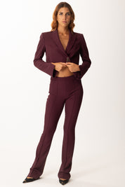 Patrizia Pepe Giacca Crop con Chiusura Logo Fly 8S0550 A454 PURPLE RED