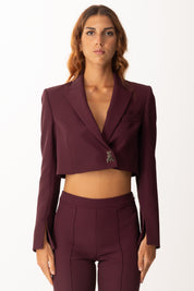 Patrizia Pepe Giacca Crop con Chiusura Logo Fly 8S0550 A454 PURPLE RED