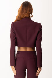 Patrizia Pepe Giacca Crop con Chiusura Logo Fly 8S0550 A454 PURPLE RED