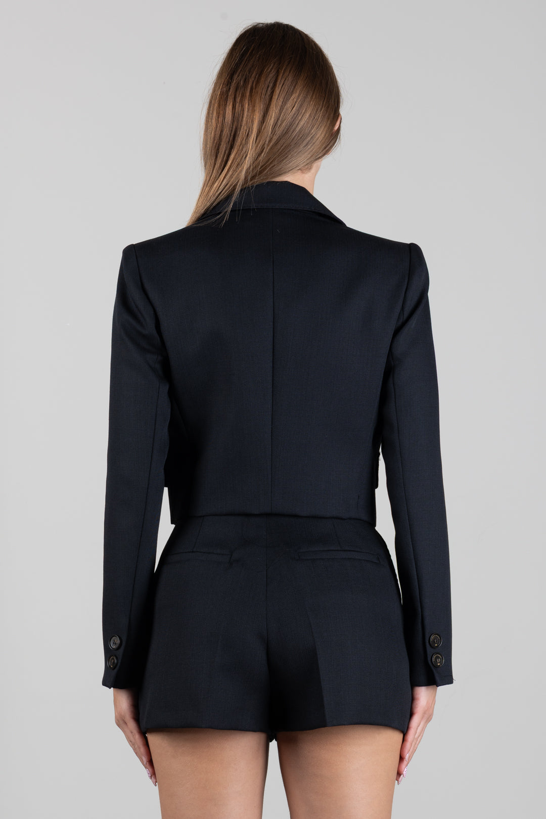 Elisabetta Franchi Giacca Crop In Lana Vergine GI29167E2 NERO