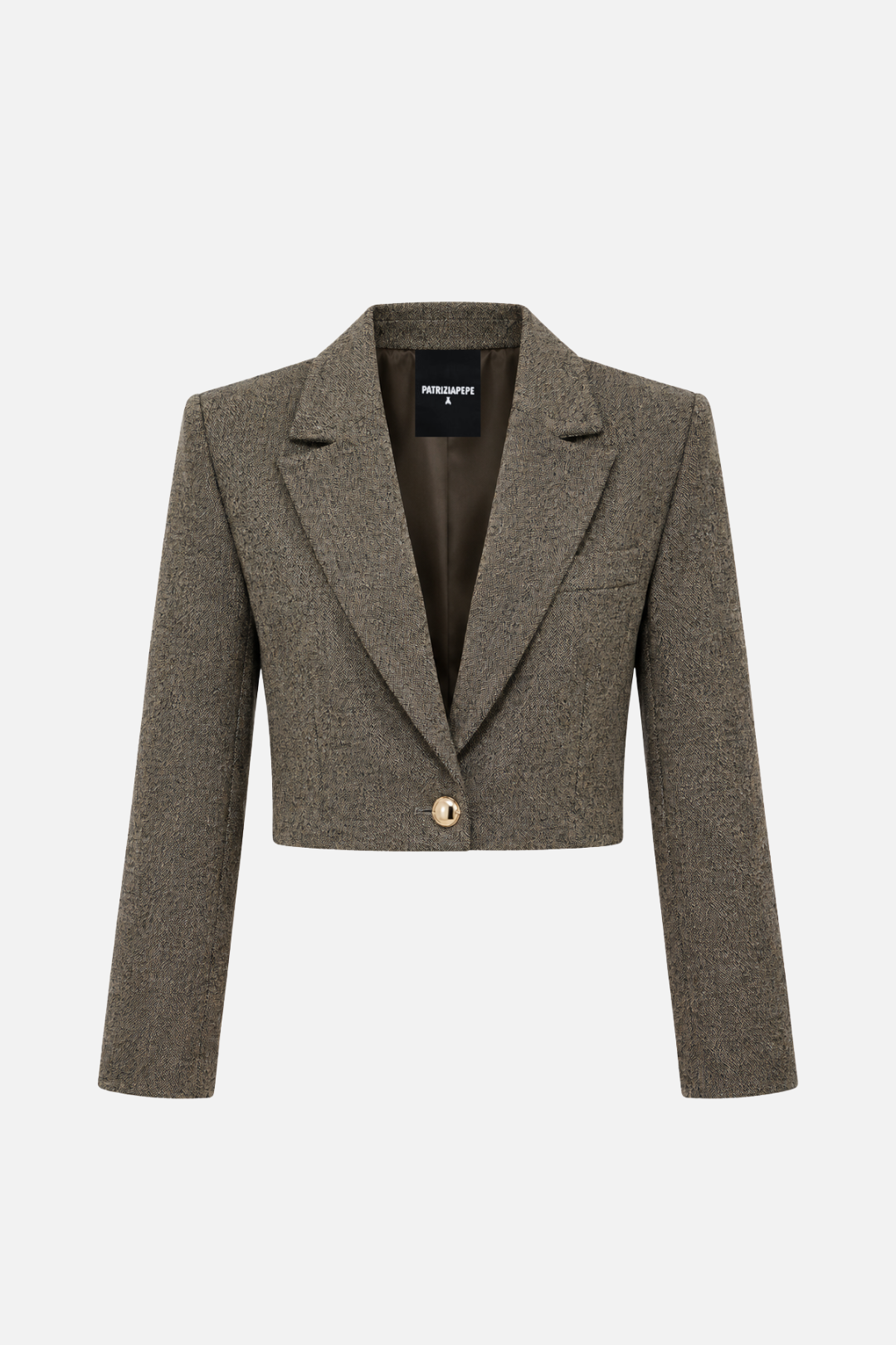 Patrizia Pepe Giacca Cropped In Tessuto Spigato 2S0027 C0277 TAUPE CHINE