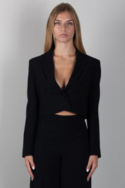Elisabetta Franchi Bambina Giacca Cropped Monopetto con Rever EFGC0820GA022.N000