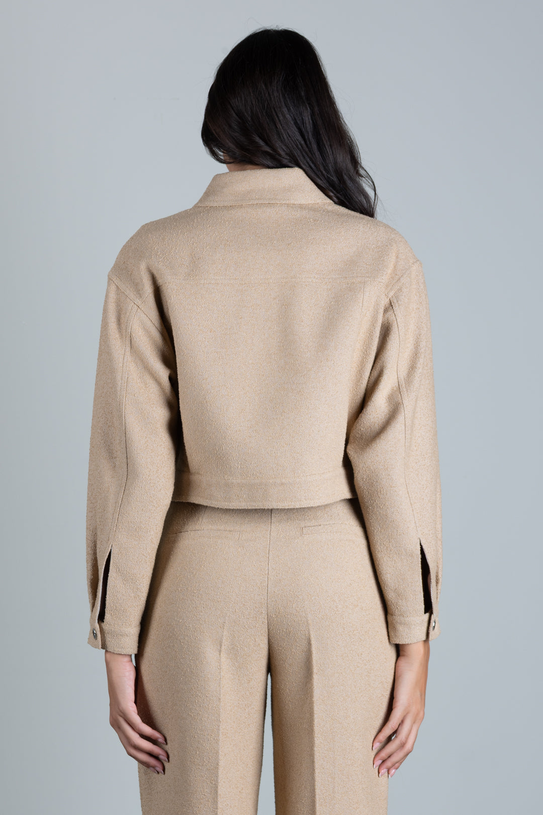 Patrizia Pepe Giacca Cropped Overshirt In Misto Cotone 8S0092 C8000 BEIGE DOU DOU