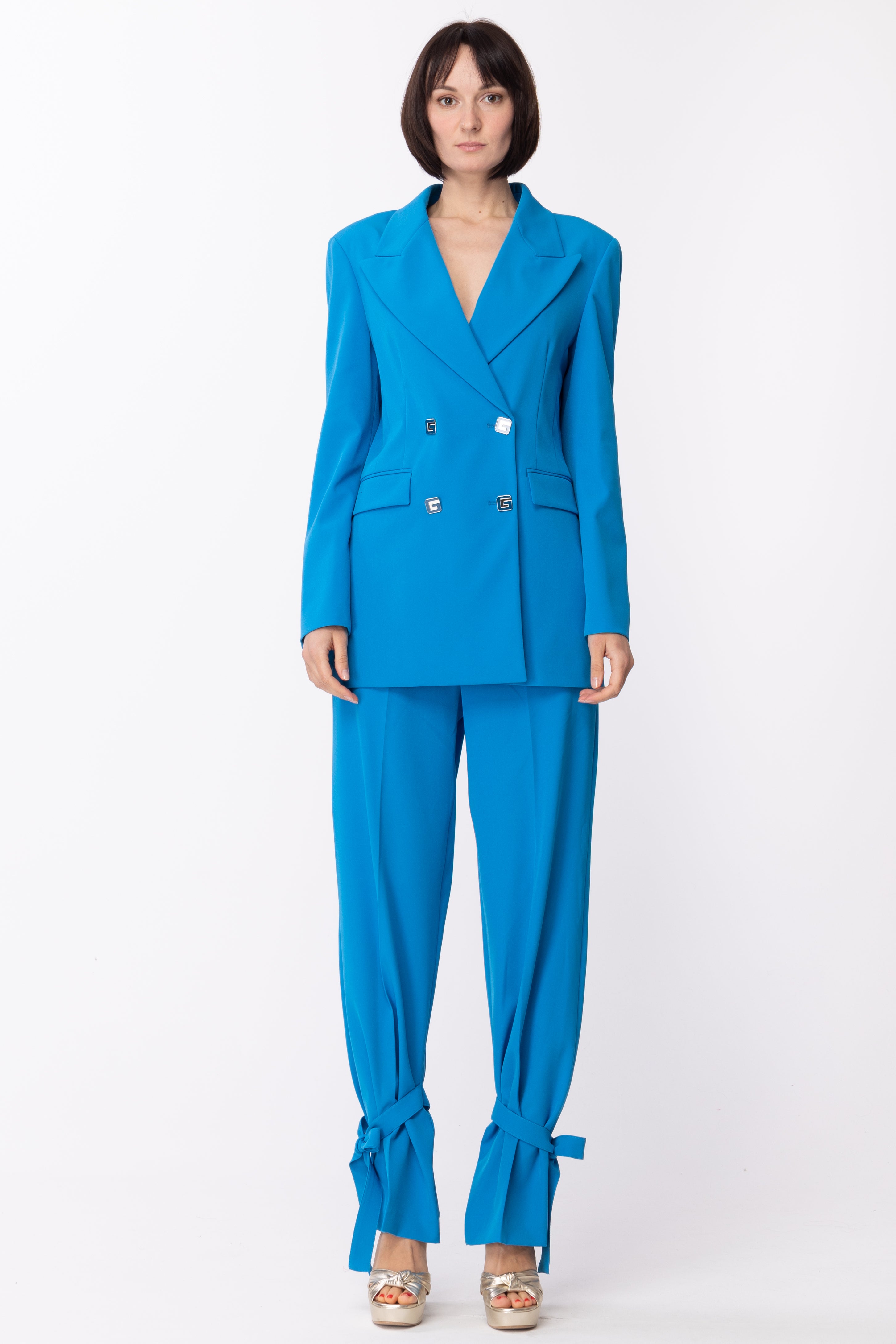 Gaëlle Paris Giacca Doppio Petto con Bottoni Logati GBDP16077 BLU COBALTO