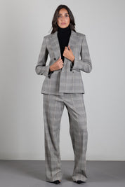 Patrizia Pepe Giacca Doppiopetto a Quadri Regular Fit 8S0089 C8003 BROWN CHECK