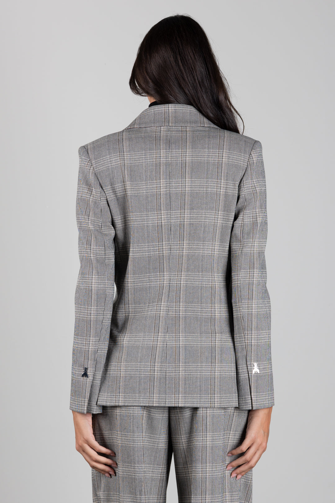 Patrizia Pepe Giacca Doppiopetto a Quadri Regular Fit 8S0089 C8003 BROWN CHECK