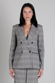 Patrizia Pepe Giacca Doppiopetto a Quadri Regular Fit 8S0089 C8003 BROWN CHECK
