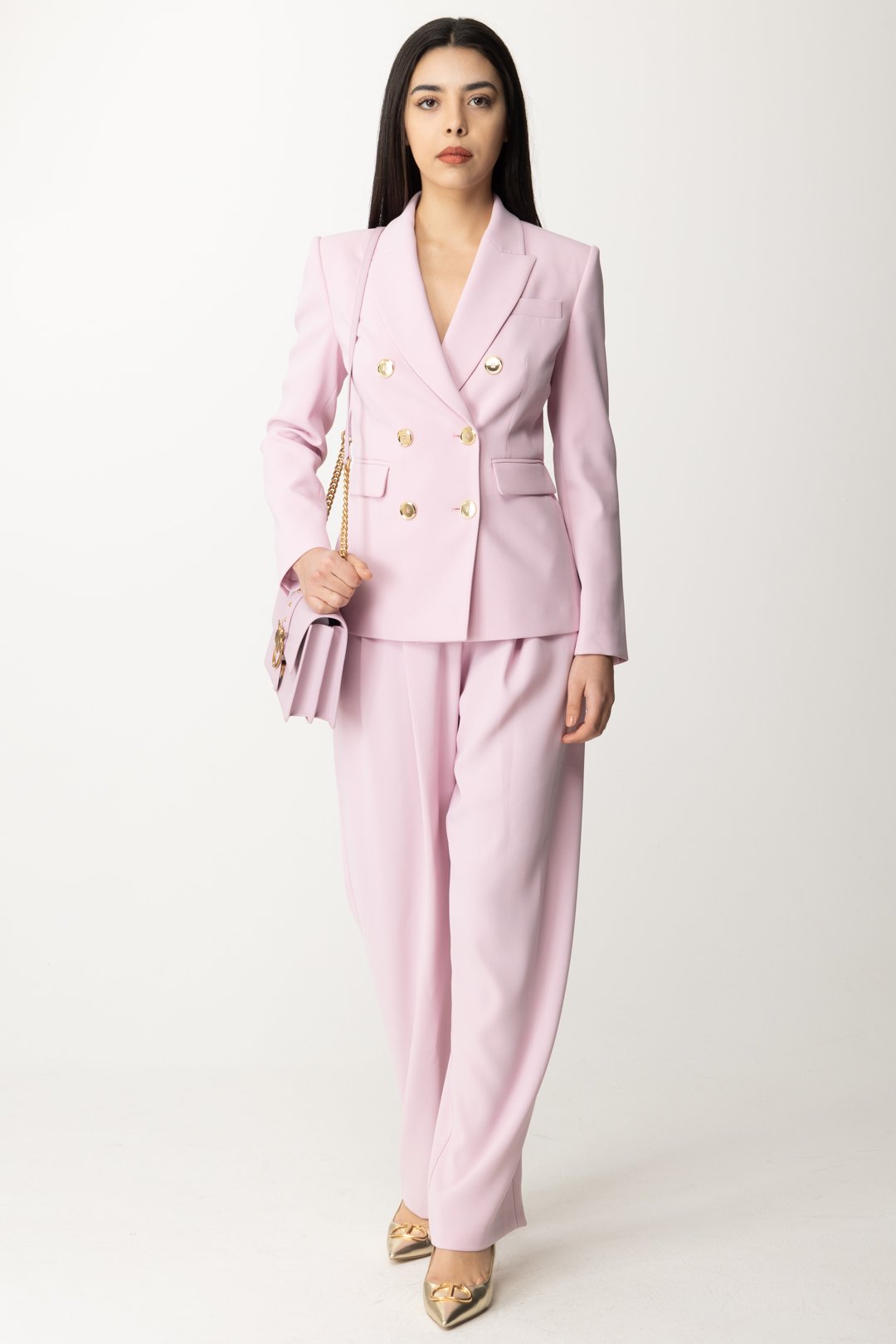 Pinko Women's Double-Breasted Blazer with Flap Pockets