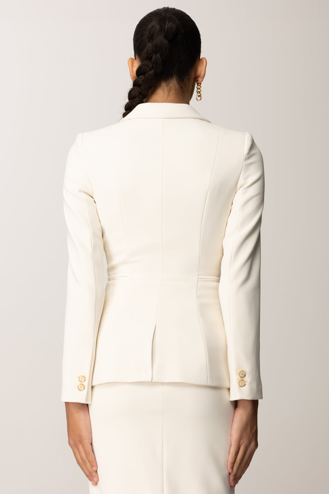 Elisabetta Franchi Woman Double-Breasted Jacket with Side