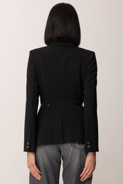 Elisabetta Franchi Giacca Doppiopetto con Zip Ai Fianchi GI17256E2 NERO