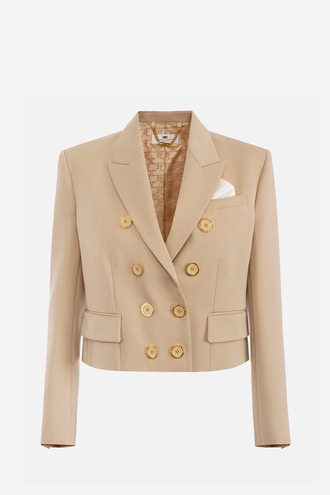 Elisabetta Franchi Woman Double-Breasted Short Jacket In