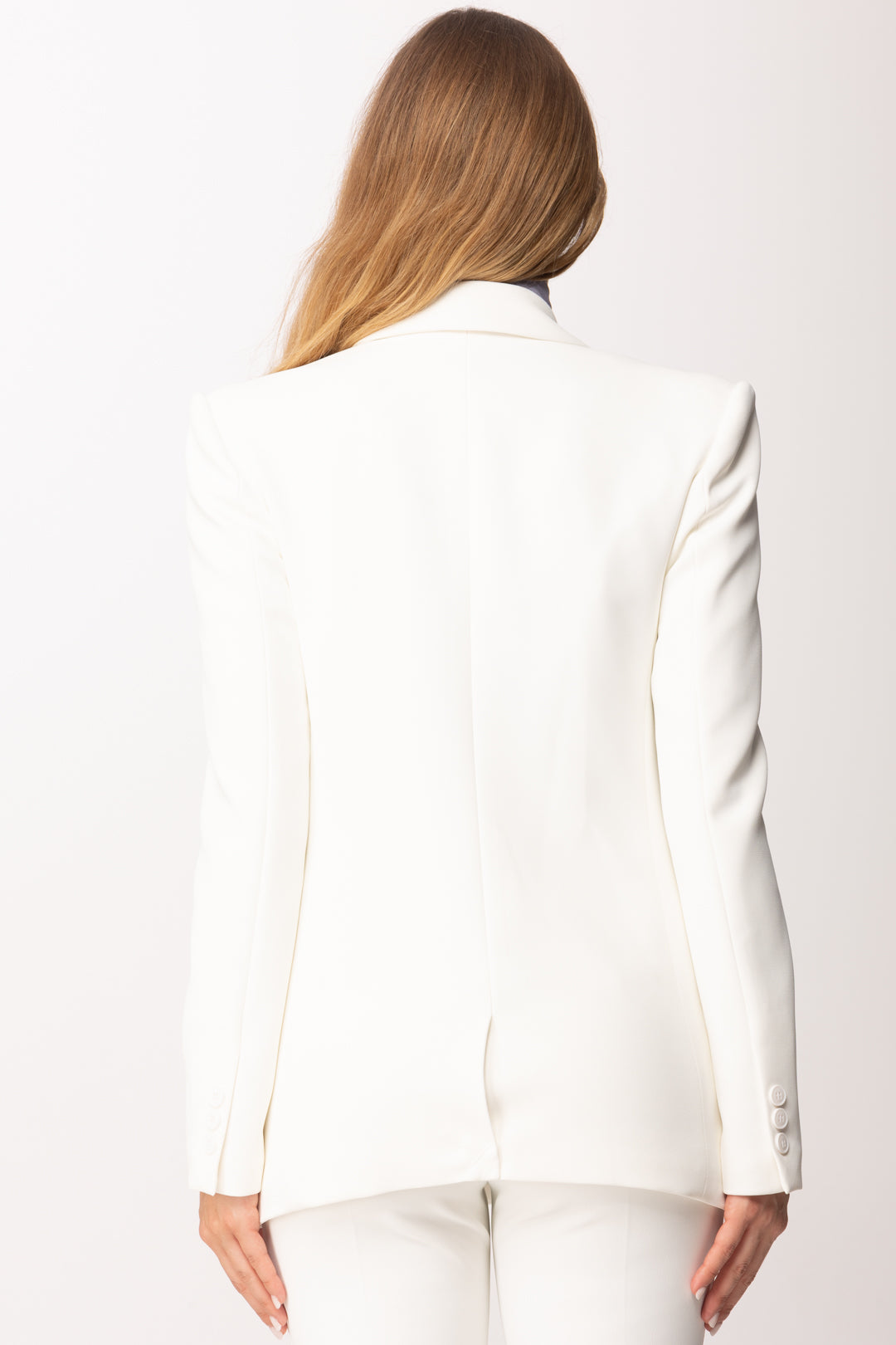 Elisabetta Franchi Giacca Doppiopetto In Crepe Leggero GI21762E2 AVORIO