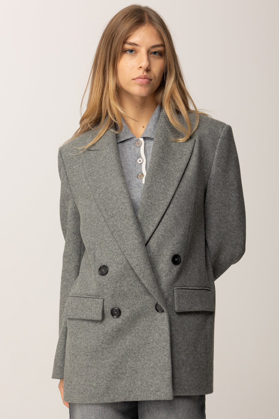 Pinko Giacca Doppiopetto In Flanella GRIGIO CORVO