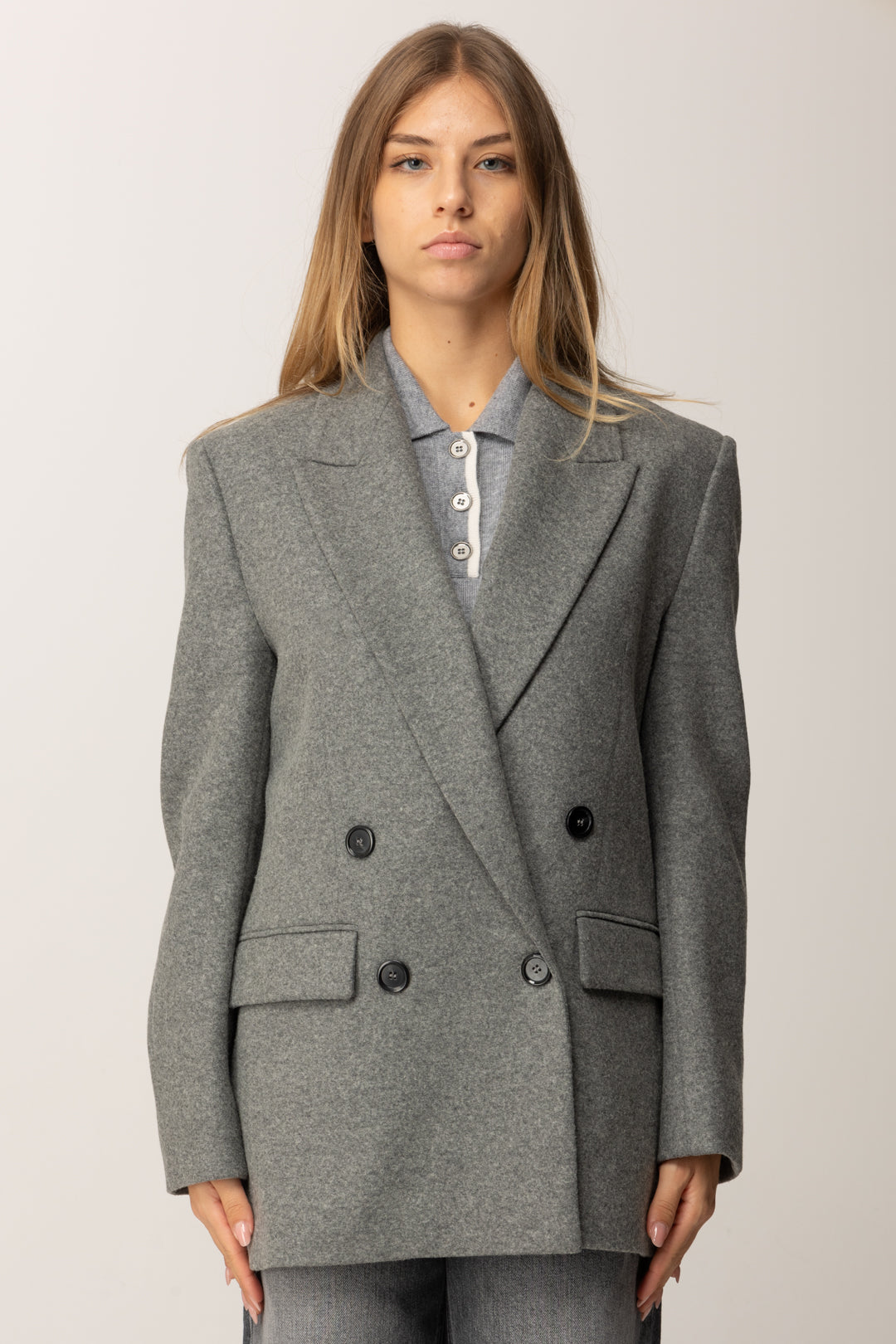 Pinko Giacca Doppiopetto In Flanella GRIGIO CORVO