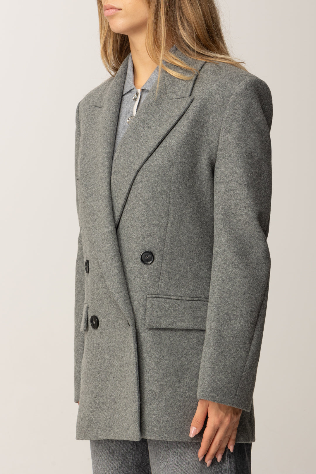 Pinko Giacca Doppiopetto In Flanella GRIGIO CORVO