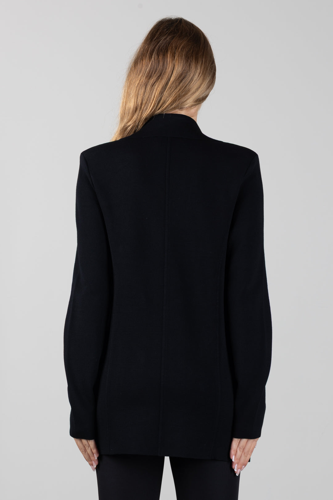 Elisabetta Franchi Giacca Doppiopetto In Maglia con Tasche Applicate MK26S66E2 NERO