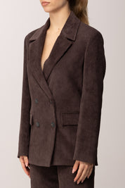 Meme Road Giacca Doppiopetto In Velluto a Coste M6269G FONDENTE