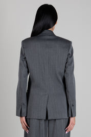 Patrizia Pepe Giacca Doppiopetto Oversize Gessata 8S0079 C0238 HERRINGBONE GRAY