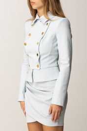 Elisabetta Franchi Giacca Doppiopetto Slim con Bottoni Gioiello GI18557E2 STARLIGHT