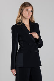 Patrizia Pepe Giacca Doppiopetto Slim Fit con Revers a Punta 8S0000 C7004 NERO