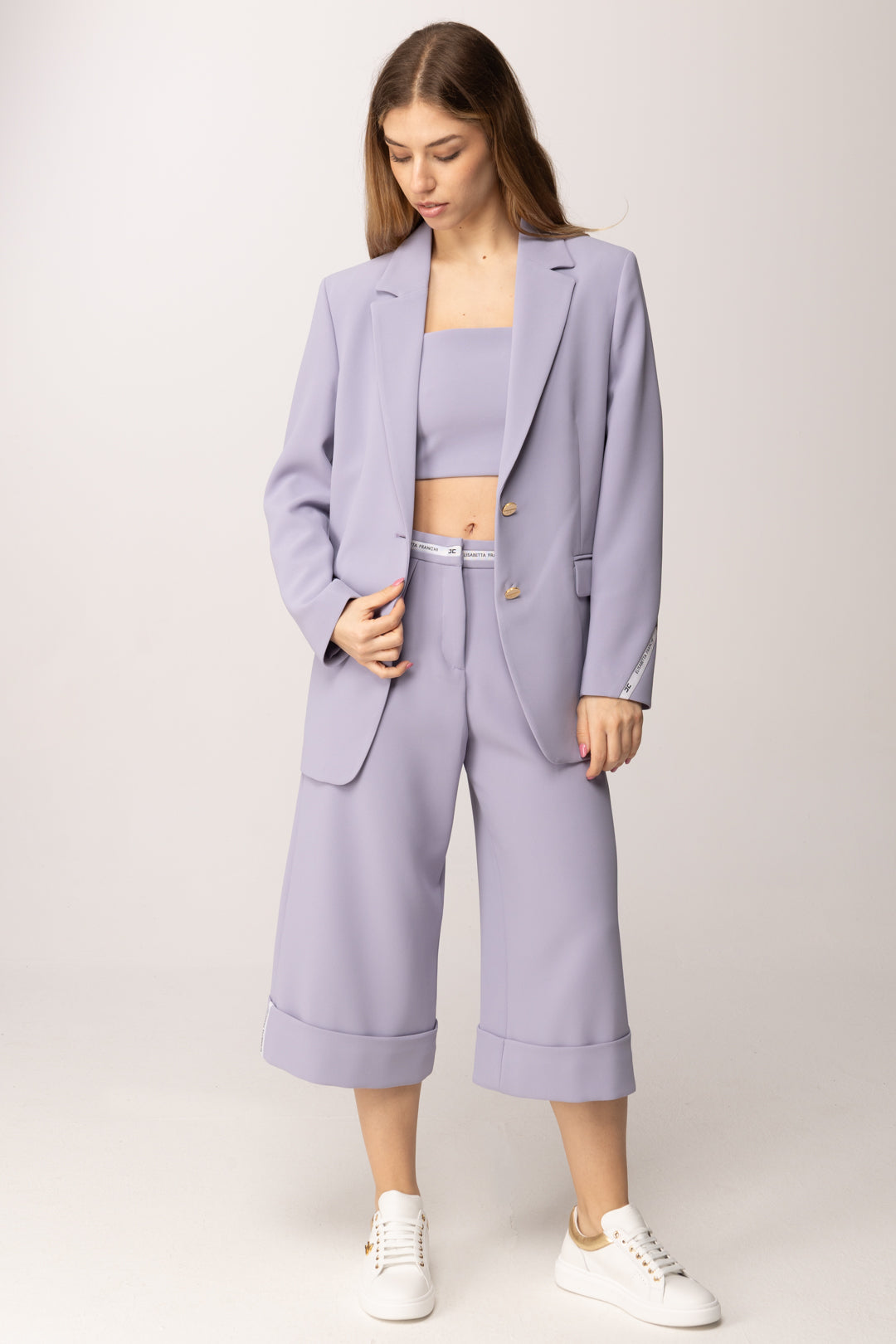 Elisabetta Franchi Bambina Giacca In Crepe con Nastro Logato Su Una Manica EFGC0740GA022.8125