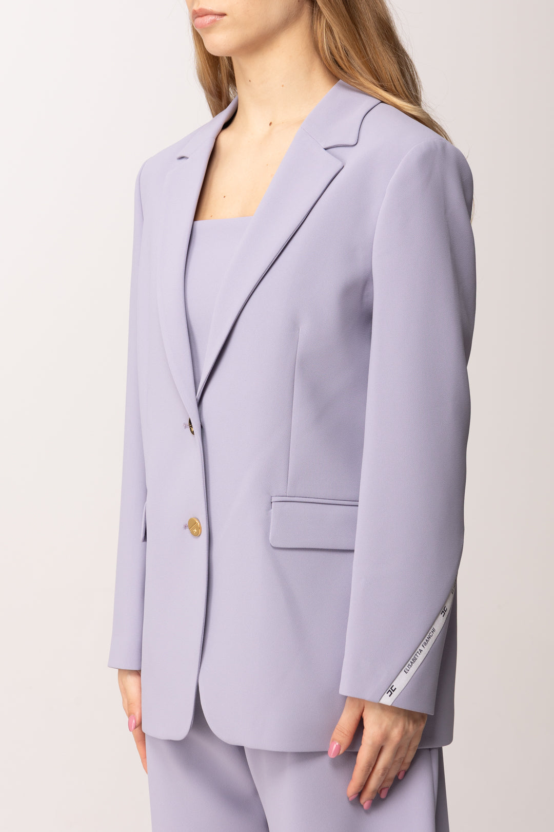 Elisabetta Franchi Bambina Giacca In Crepe con Nastro Logato Su Una Manica EFGC0740GA022.8125