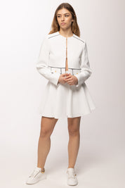 Elisabetta Franchi Bambina Giacca In Crepe con Pattine e Piping a Contrasto EFGC0730GA022.0100