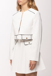 Elisabetta Franchi Bambina Giacca In Crepe con Pattine e Piping a Contrasto EFGC0730GA022.0100
