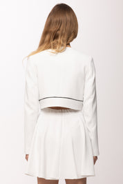 Elisabetta Franchi Bambina Giacca In Crepe con Pattine e Piping a Contrasto EFGC0730GA022.0100