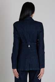 Patrizia Pepe Giacca In Denim Stretch con Cintura 8S0088 D113 BLUE RINSE WASH