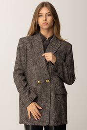 Pinko Giacca In Doppiopetto In Tweed NERO/MARRONE/BIANCO